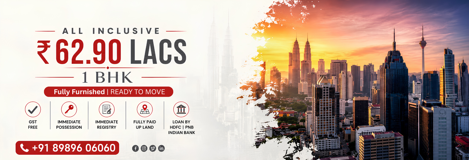 Rudra Palace Heights banner showing the residential towers